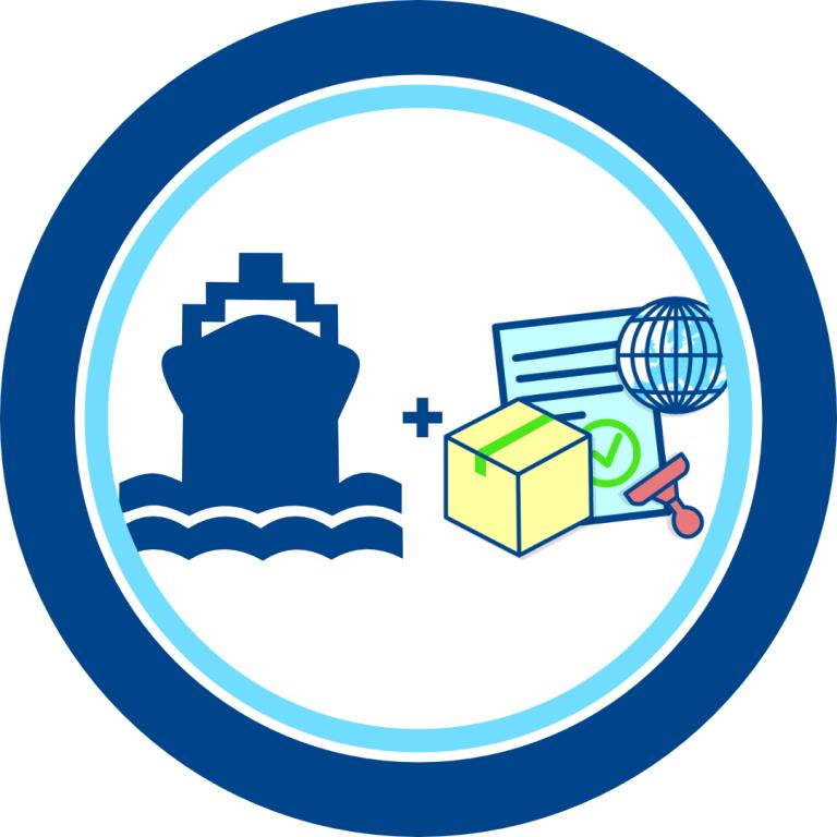 Ferry and customs icon