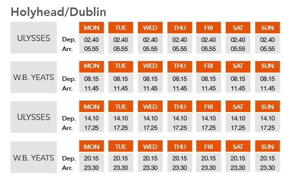 holyhead dublin timetable