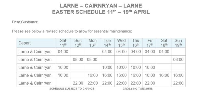 po larne schedule 